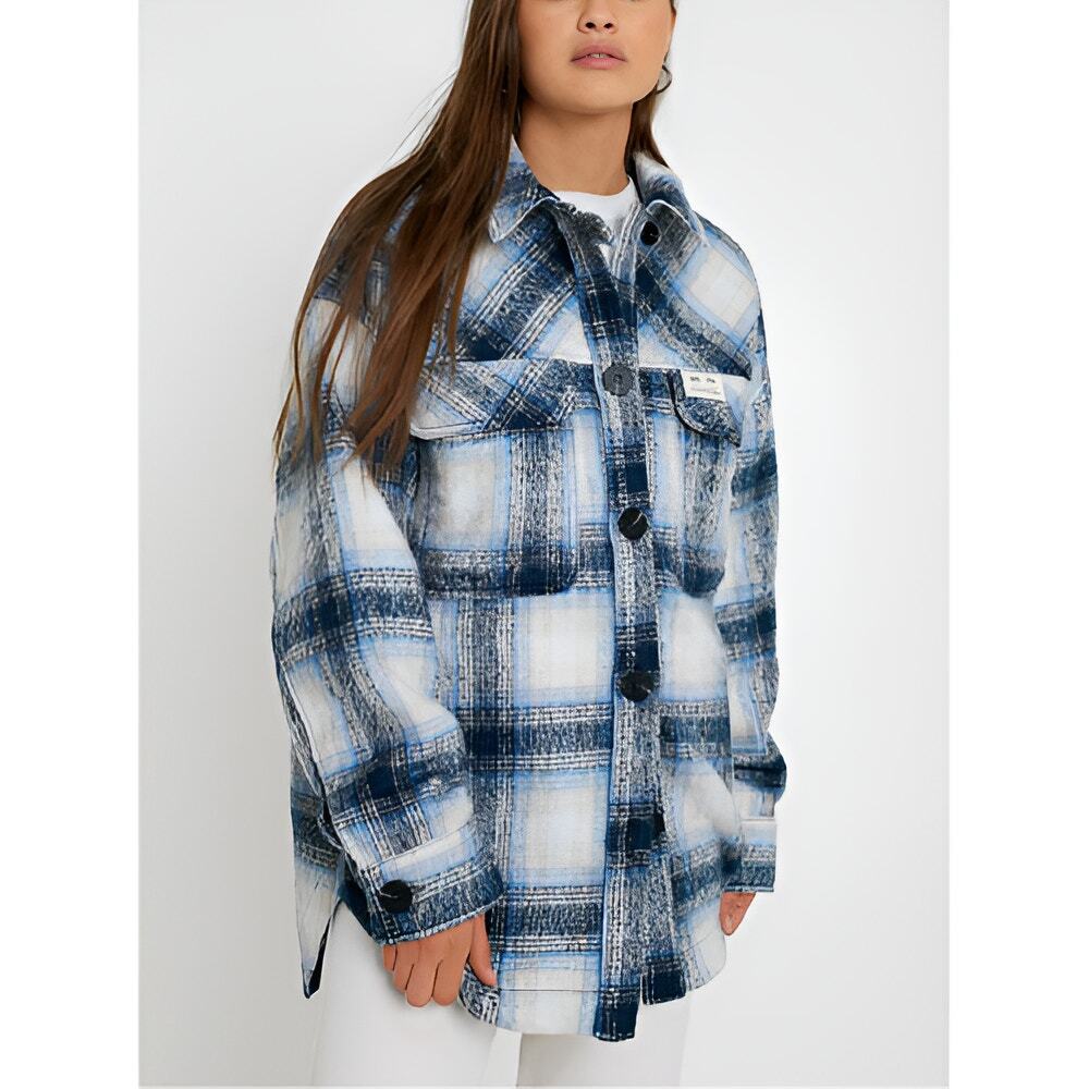 Urban Outfitters UO Womens Fall Wool Blend Check Plaid Shirt jacket‎ Shacket M